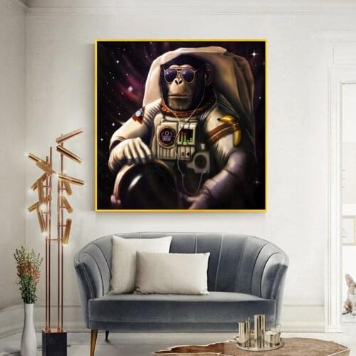 Orang-outan astronaute posters and prints cuadros decorativos home decor wall art animal canvas painting for room decoration