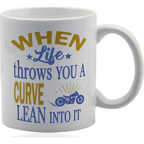 Motorcycle Gifts 11 oz. white ceramic cup. Coffee mug motorcycle