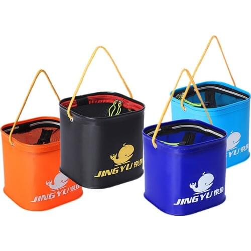 20cm 9L Portable Water Bag Folding Bucket Water Storage Container Carrier Bags For Fishing Camping Hiking with 6m Rope