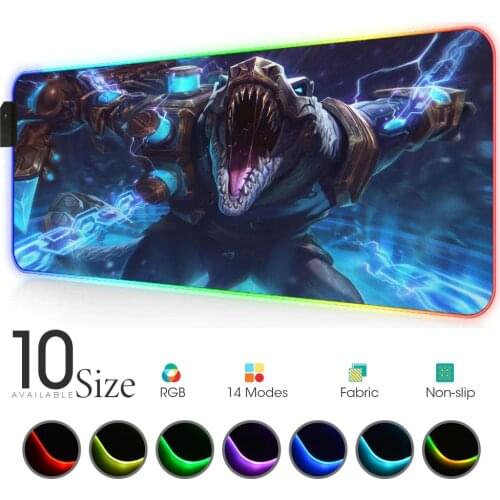 Renekton hextech RGB Mouse Pad Gamer Accessories Large LED MousePad XL Gaming laptop Mats PC Mat with Backlit League of legends
