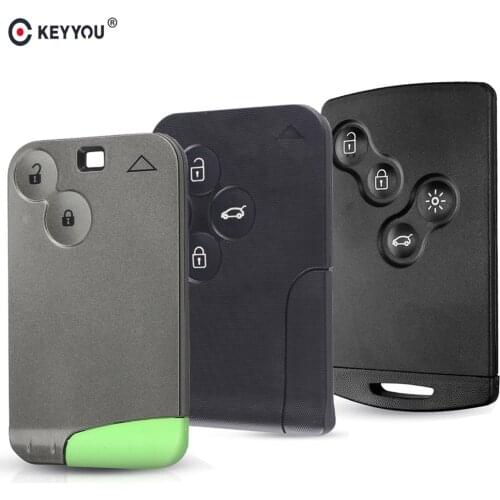 KEYYOU Replacement Remote Key Card Car Key Case For Renault Clio Logan Megane 2 3 Scenic Laguna Espace Fluence Scenic Smart Key