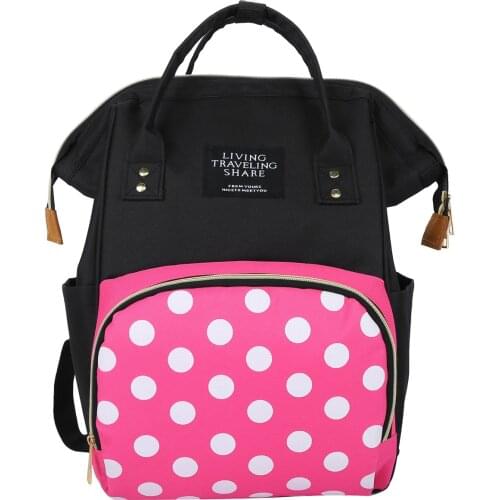 DOT Mummy Bag Multi-function Backpack Waterproof Nylon School Bags Contrast color Leisure Or Travel Bag for Women Shouler Bag