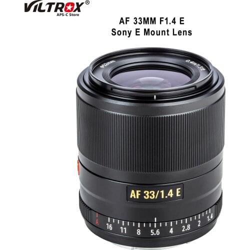 VILTROX 33mm f1.4 E AF Auto Focus Camera Lens Compact Large Aperture APS-C lens for Sony E-mount A6600 A6500 A9 A7RIV A7II A7S