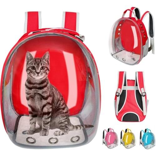 Cat Carrier Bag Breathable Transparent Puppy Cat Backpack Cats Box Cage Small Dog Pet Travel Carrier Handbag Space Capsule