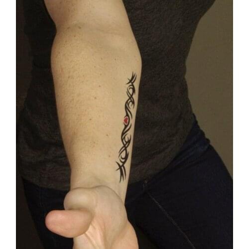 Temporary Tattoo Stickers Sexy Red Love Heart Design Totem Fake Tatto Waterproof Tatoo Chest Neck Arm Small Size for Women Men