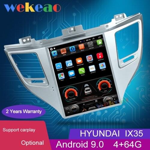 Wekeao 10.4" Vertical Screen Tesla Style 1 Din Android 9.0 Car DVD Player For Hyundai Tucson IX35 Auto GPS Navigation 4G Stereo
