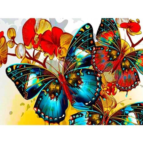 XUEQIXIAOZU Full Round butterfly Diamond embroidery Diamond drawing 5D DIY Diamond setting Mosaic painting gift 2020 New