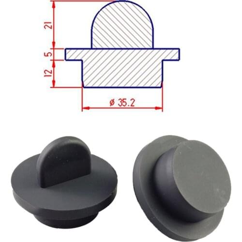 35mm Silicone Rubber Hole Plugs With Handle Seal Caps Stopper With Knob High Temperature White/Black
