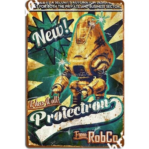 Protectron Ad Metal Plaque Poster Club Party Decoration Party Plates Tin Sign Posters