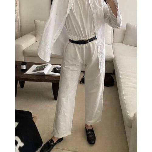 Women Pants 2021 Spring and Summer New Style Ladies Splicing Loose Straight Wide-leg Summer Thin Casual Pants