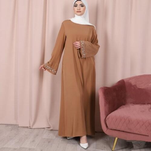 Kaftan Dubai Abaya Turkey Muslim Beading Maxi Dress Islam Abayas For Women Robe Djellaba Marocain De Soiree Musulmane Femme