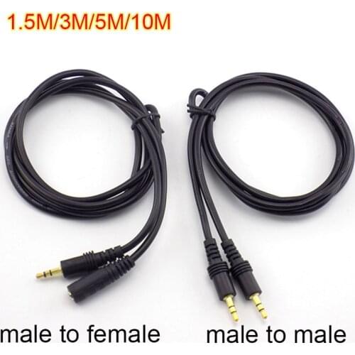 1.5/3/5/10M DC 3.5mm RCA Stereo Audio Male jack to Male to Female Extension Cable Cord For Headphone MP3/4 TV Computer Connector