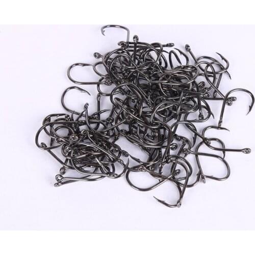 100 Pcs/Box Lake River Ocean Fishing Fishhooks Efficiency High Carbon Steel Fishhooks Barbed Hook Barbed Fishing Hooks