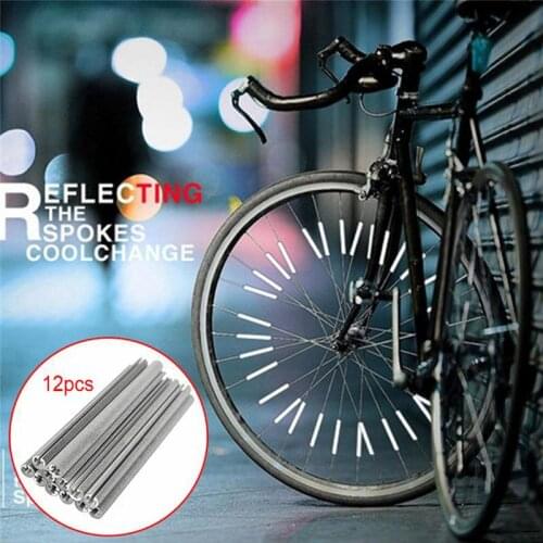 12PCS/bag Cycling Wheel Rim Spoke Bike Mount Tube Warning Light Strip Safety Reflector DIY Bicycle Reflective Tubes Accessories6