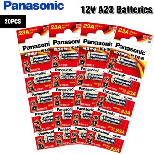 20pcs/Lot 100% Panasonic Small Battery 23A 12V 21/23 A23 E23A MN21 MS21 V23GA L1028 Alkaline Dry Battery