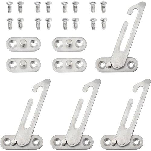 4Pcs Window Restrictor Locks for UPVC Hook Security Lock Stainless Steel 304 Child Restrictor Catch Safety Catch with Screws