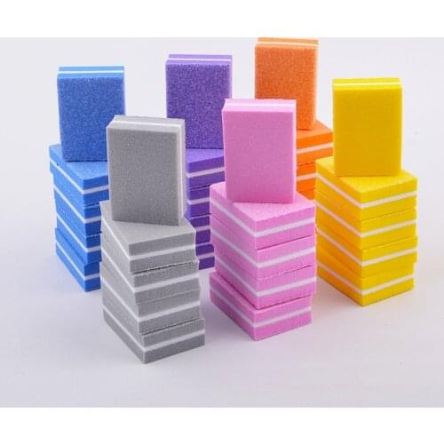 50/30/20/10Pcs Double Sided Coloful Sponge Nail File Buffer Block Buffing Sanding Polish Pedicure Manicure Accessories Nail Tool
