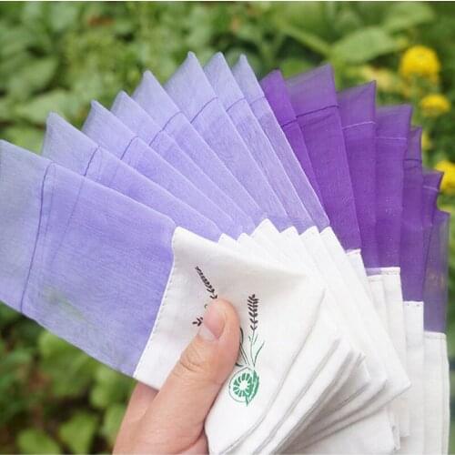 500pcs/lot Purple Cotton Organza Lavender Sachets DIY Dried Flower Sweet Bursa Wardrobe Mouldproof Fume Gift Bag