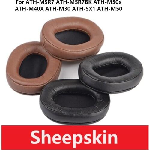 Sheepskin Ear Pads for Audio-Technica ATH-MSR7 ATH-MSR7BK ATH-M50x ATH-M40X ATH-M30 ATH-SX1 ATH-M50 Replacement Earpads Cushion