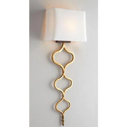 American wall lamp living room simple fabric bedroom bedside lamp creative background wall European copper lamps