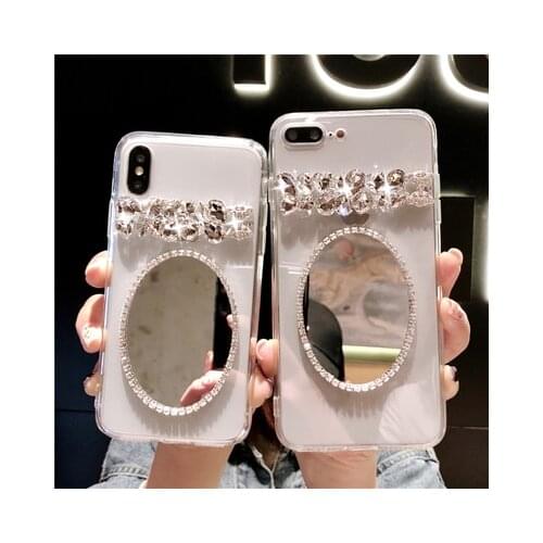 3D Cute bowknot diamond mirror shell Glitter soft Phone Case For iphone 12 11 Pro Max X XR XS MAX 6 6S 7 8 Plus Cover Case