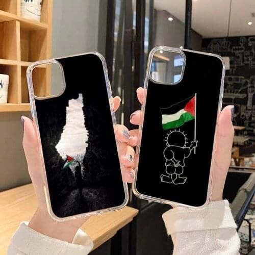 Free palestine flag Phone Case Transparent soft For iphone 5 5s 5c se 6 6s 7 8 11 12 plus mini x xs xr pro max