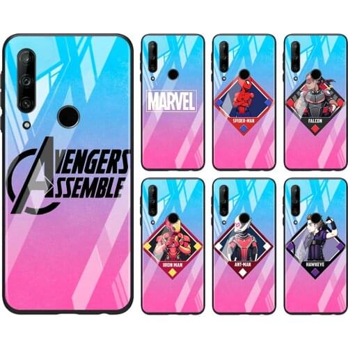 Tempered Glass Hot New Shell Luxury Cover Avengers superhero For Honor 30 20 10 9X 8X Pro Plus Lite Phone Case