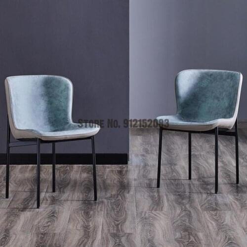 Nordic style home backrest stylish modern dining chair technology cloth leather chair hotel cafe negotiation chair makeup stool