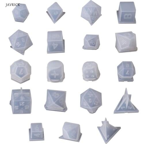 DIY Crystal Epoxy Mold Dice Fillet Shape Multi-spec Digital Game High Mirror Silicone Mould Making Accessories