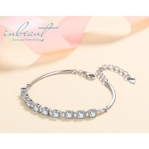 Inbeaut 925 Silver Pass Diamond Test Past 2.7 ct Excellent Cut D Color Round Moissanite Bracelet Classic Engagement Jewelry Gift