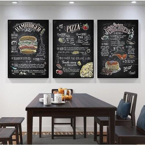 Delicate Cooking Signs Canvas Painting Wall Pictures and Prints Restaurant Cafe Kitchen Art Wall Decoration Retro Coffee Poster