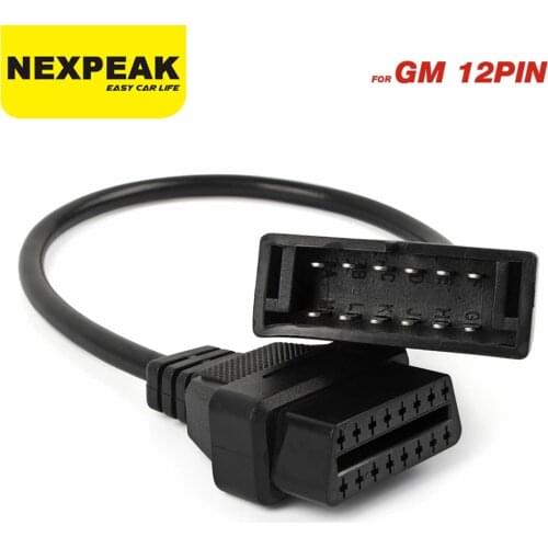 For GM 12 Pin OBDII OBD 2 Auto Diagnostic Connector Adapter Cable GM12 to 16 Pin Cable for GM Vehicles Auto Scanner Adapter
