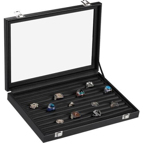 Black Leather Coated Ring Box