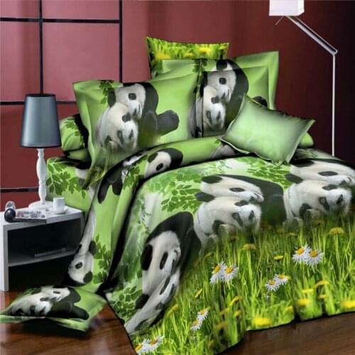 3d lovely panda bedding set double bed queen twin size bed linen set
