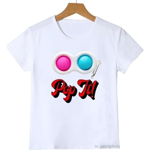 2021 Hot Unzip Game Funny поп ит Pop It T-Shrit Try T Shirt Horse Dinosaur Love Print Boys Girls Kids Clothes Children Clothing
