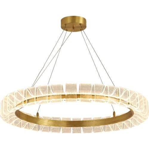 All copper simple living room chandelier Nordic creative minimalist dining room dining room light luxury creative household lamp