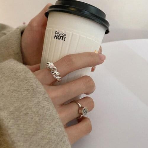 Ins Stacked Croissant Index Finger Opening Rings For Women Fine Jewelry Birthday Party Gift SAR459