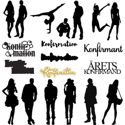 Fashion Silhouette & Words Metal Cutting Dies Stencil For DIY Scrapbooking Decorative Embossing Paper Craft Die Cutting Template