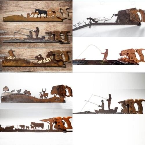 New Metal Art Saw Hand Craft Design On An Old Saw Cut Hand Saw Metal Art Fathers Day Unique Gift Metal Art Tree For Wall Decor