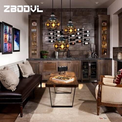 New Classical Pendant Light Dining E27 Led Pendant Lamp for Coffee Bar Hanging Lamps Nordic Iron Lampshade pendent light