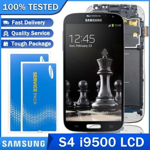 Original LCD For Samsung S4 i9500 Touch Screen Galaxy Super AMOLED Display With Frame Replacement LCD Screen And Digitizer