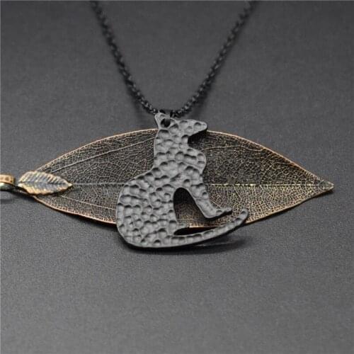New Egyptian Cat Charm Necklace Trendy Metal Cat Jewellery Egyptian Cat Pendant Necklace Women