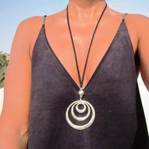 Boho Necklace Leather Cord Necklace Long Necklace Boho