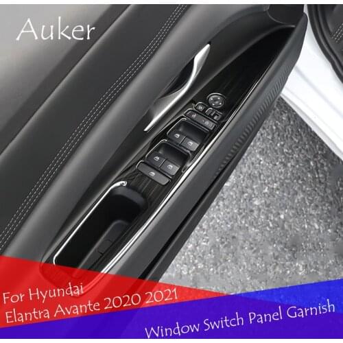Window Switch Panel Adjust Cover Trim Stickers Strips Garnish Decoration Car Styling For Hyundai Elantra Avante 2020 2021
