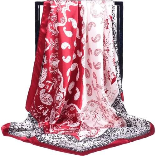 Simple Shawl Dot Cashew Patchwork Printing Womens Changeable Head Scarves For outdoor use Ladys 90*90cm Square Scarf