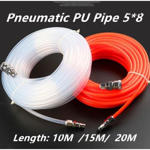 10/15/20m High Pressure Flexible Pneumatic PU Pipe Tube Hose With Connector Air Fuel Tools for Compressor