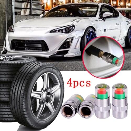 4pcs auto safe Car Tire Valve Cap Tire Pressure Table decol Tire Gauge Tire Pressure Monitoring Warning Cap cars accessories