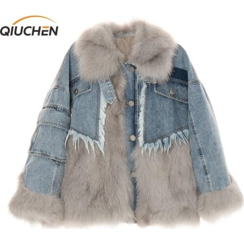 QIUCHEN Womens Denim Jackets
