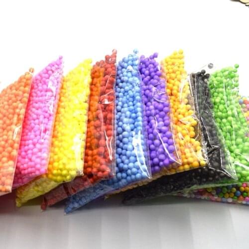 2.5-3.5mm mini colored round foam balls Crystal Bottle decoration pillow/sofa filler Styrofoam ball about 8000balls each bag