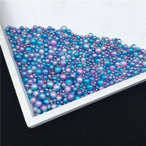 Mixed Size 3/4/5/6mm Mermaid Gradual Wrinkle, Phantom Color, Porous Pearl DIY Nail Pearl Japanese Abrasive Pearls for Craft